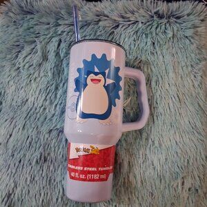 Silver Buffalo Pokémon Stainless Steel Tumbler with Handle - Snorlax 40 oz